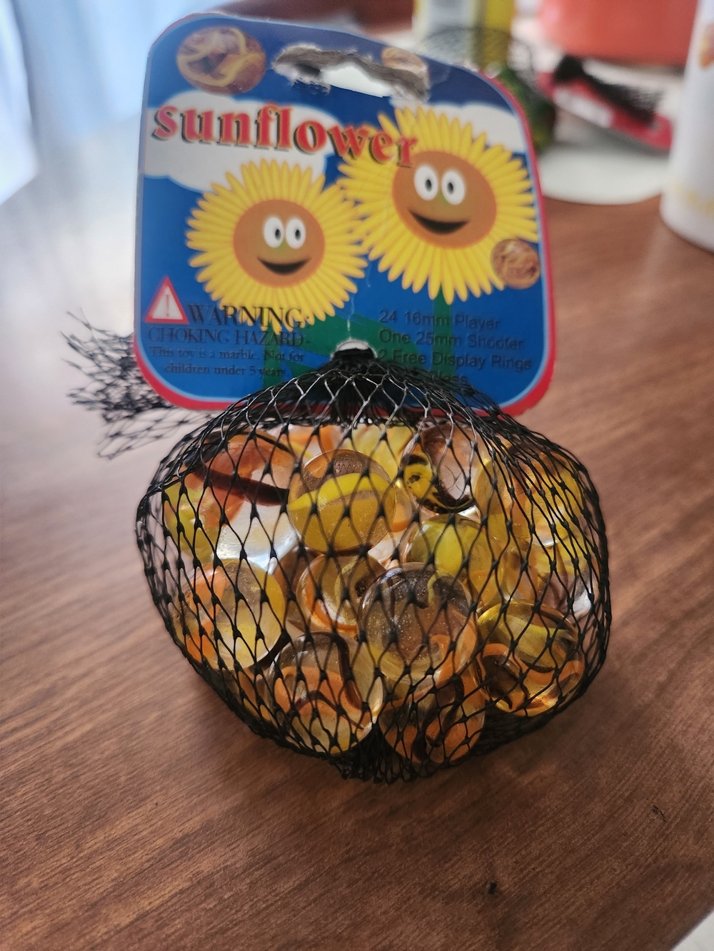 Sunflower Yellow Glass Marbles Set - Kids Puzzles & Games